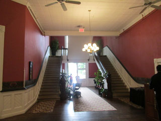 The double staircases in the lobby