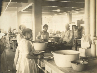 Dorothy Patterson at work in the kitchen